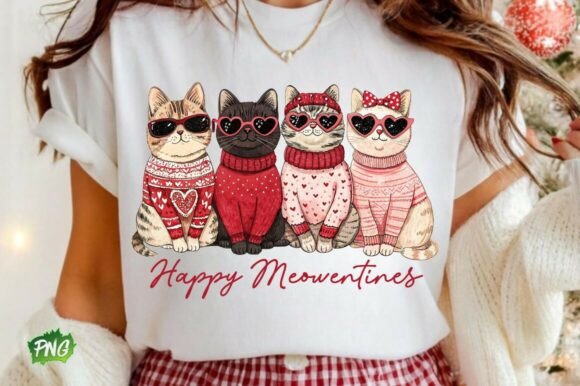 Download Cute Valentine's Day Cats Heart Love PNG - Valentine Collection