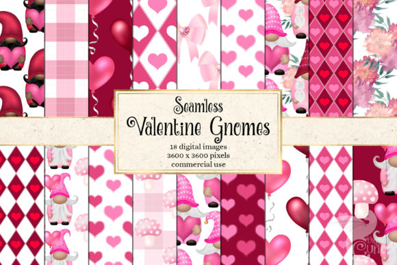 Download Valentine Gnome Digital Paper - Valentine Collection