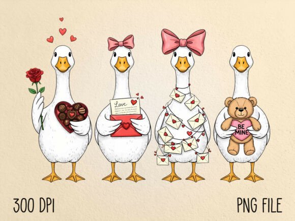 Download Cute Valentine's Day Goose Sublimation - Valentine Collection