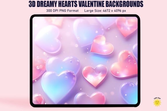 Download 3D Dreamy Hearts Valentine Background - Valentine Collection