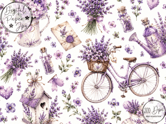 Download Violets Floral Heart Digital Paper - Heart digital paper Collection