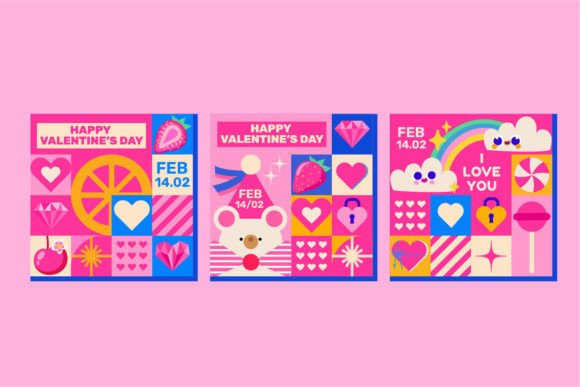 Download 3 Incredibly Cute Valentine's Day Cards - Valentine Collection