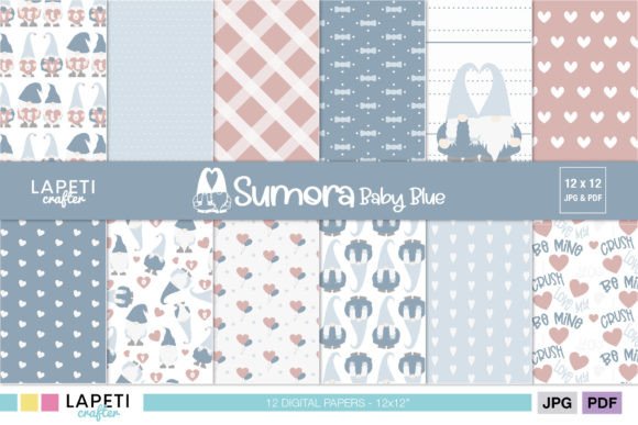 Download Valentines Gnome Digital Paper Pack - Valentine Collection