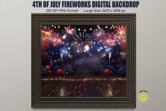 Download 4th of July Fireworks Digital Backdrop - Digital backdrop Collection