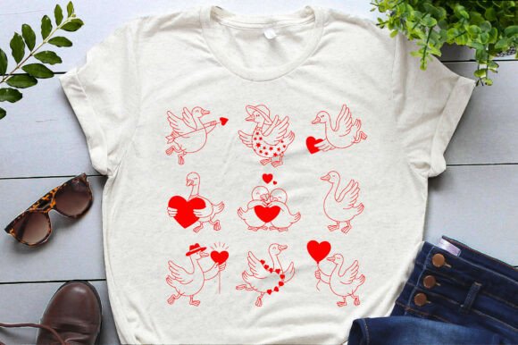 Download Goose Hand-Drawn Cute Valentine's Day - Valentine Collection