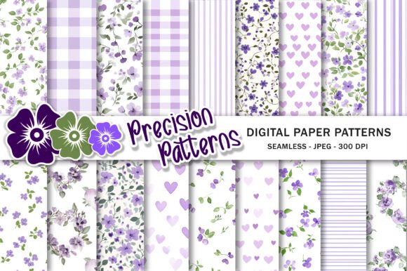 Download Violets Floral Heart Digital Paper - Heart digital paper Collection