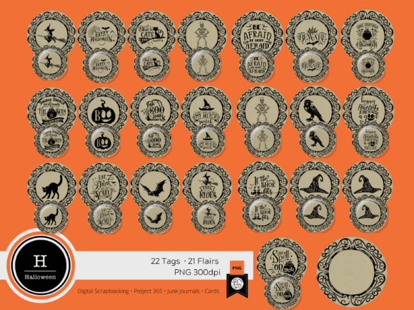 Download Digital Scrapbooking Halloween Tags - Scrapbooking halloween Collection