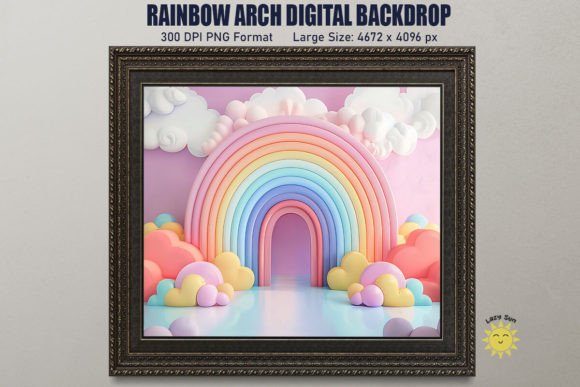 Download Colorful Rainbow Arch Digital Backdrop - Digital backdrop Collection