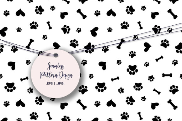 Download Dog Paw, Bone and Heart Digital Paper - Heart digital paper Collection