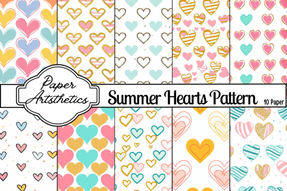 Download Summer Digital Paper Heart Digital Paper - Heart digital paper Collection