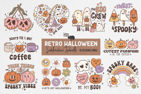 Download Retro Halloween PNG Sublimation Bundle - Retro halloween png Collection
