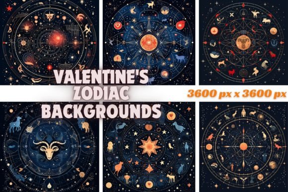 Download Valentine's Zodiac Backgrounds - Valentine Collection