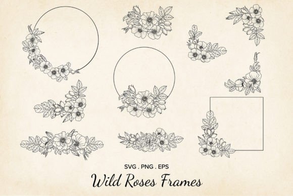 Download Vector Wildrose Floral Frames &amp; Bouquets - Wildrose Collection
