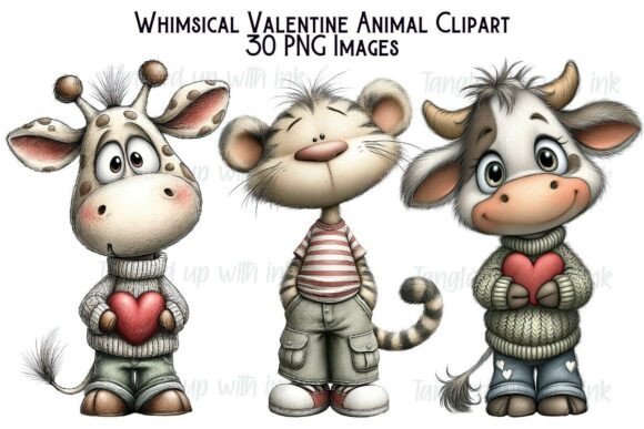 Download Whimsical Valentine Animal Clipart - Valentine Collection