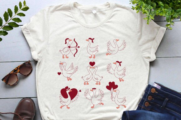 Download Goose Hand-Drawn Cute Valentines Day Png - Valentine Collection