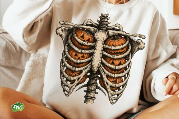 Download Ribcage Pumpkins Png,Retro Halloween PNG - Retro halloween png Collection