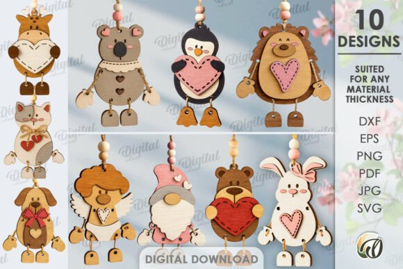 Download Valentine's Day Characters Tags Bundle - Valentine Collection