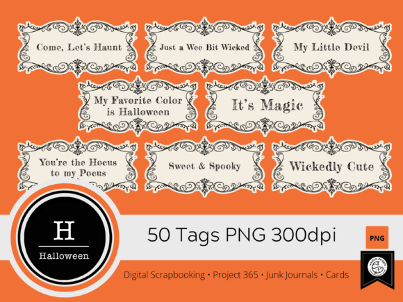 Download Digital Scrapbooking Halloween Tags (Set - Scrapbooking halloween Collection