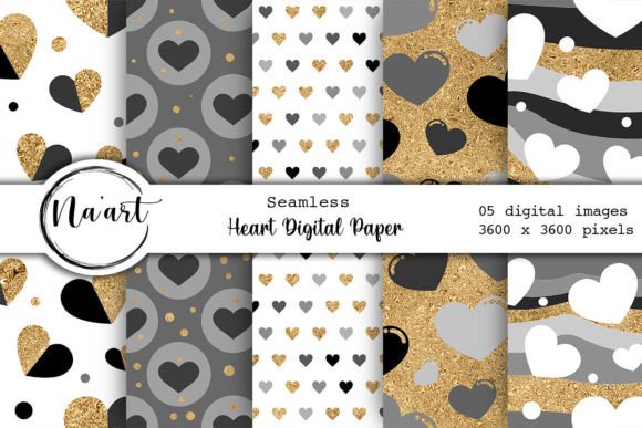 Download Heart Digital Paper – Seamless Pattern - Heart digital paper Collection