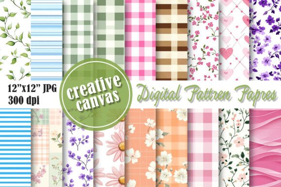 Download Pastel &amp; Cute Heart Digital Paper Bundle - Heart digital paper Collection