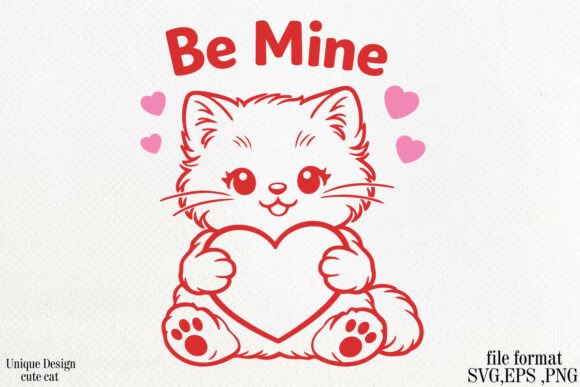 Download Cute Valentine's Day CAT SVG PNG - Valentine Collection
