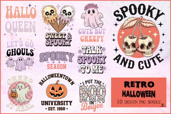 Download Retro Halloween PNG Bundle - Retro halloween png Collection